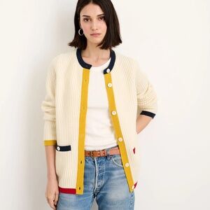 BNWT NEW Alex Mill Women Minnie Cardigan Extrafine Merino Wool Ivory Sz X Large!